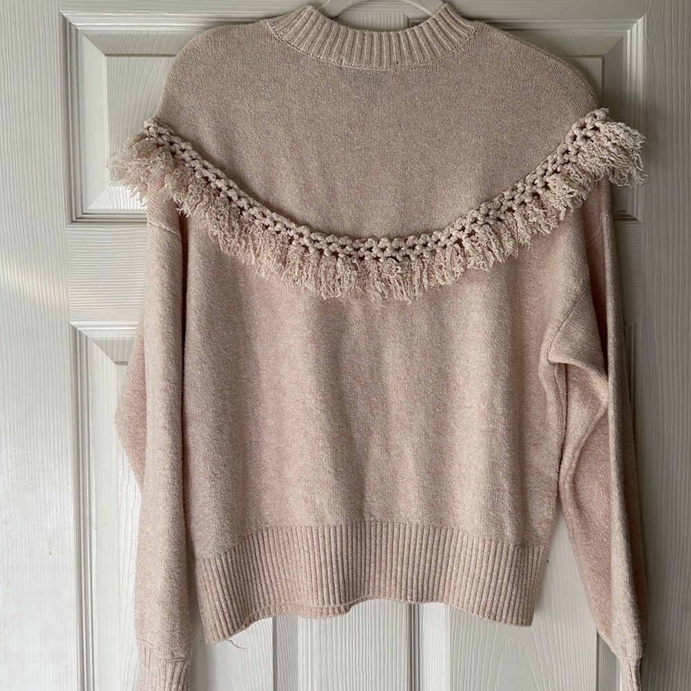 Sanctuary Fringe Cream Cozy Sweater XS - Picture 4 of 12